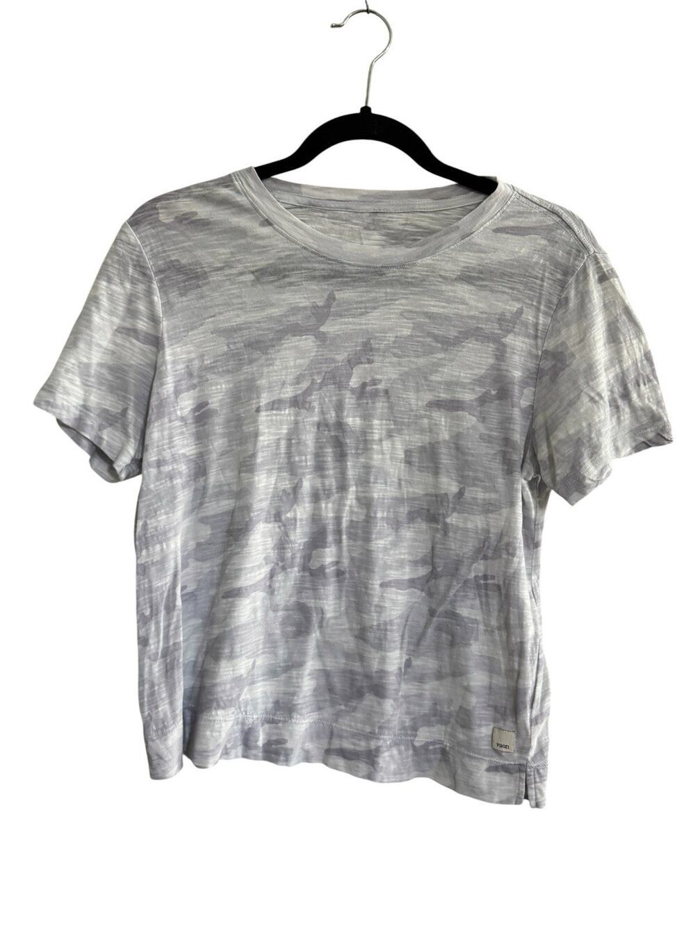 VUORI Womens Small Light Gray Camo Prima Cotton Tee T-Shirt Top #NE155
